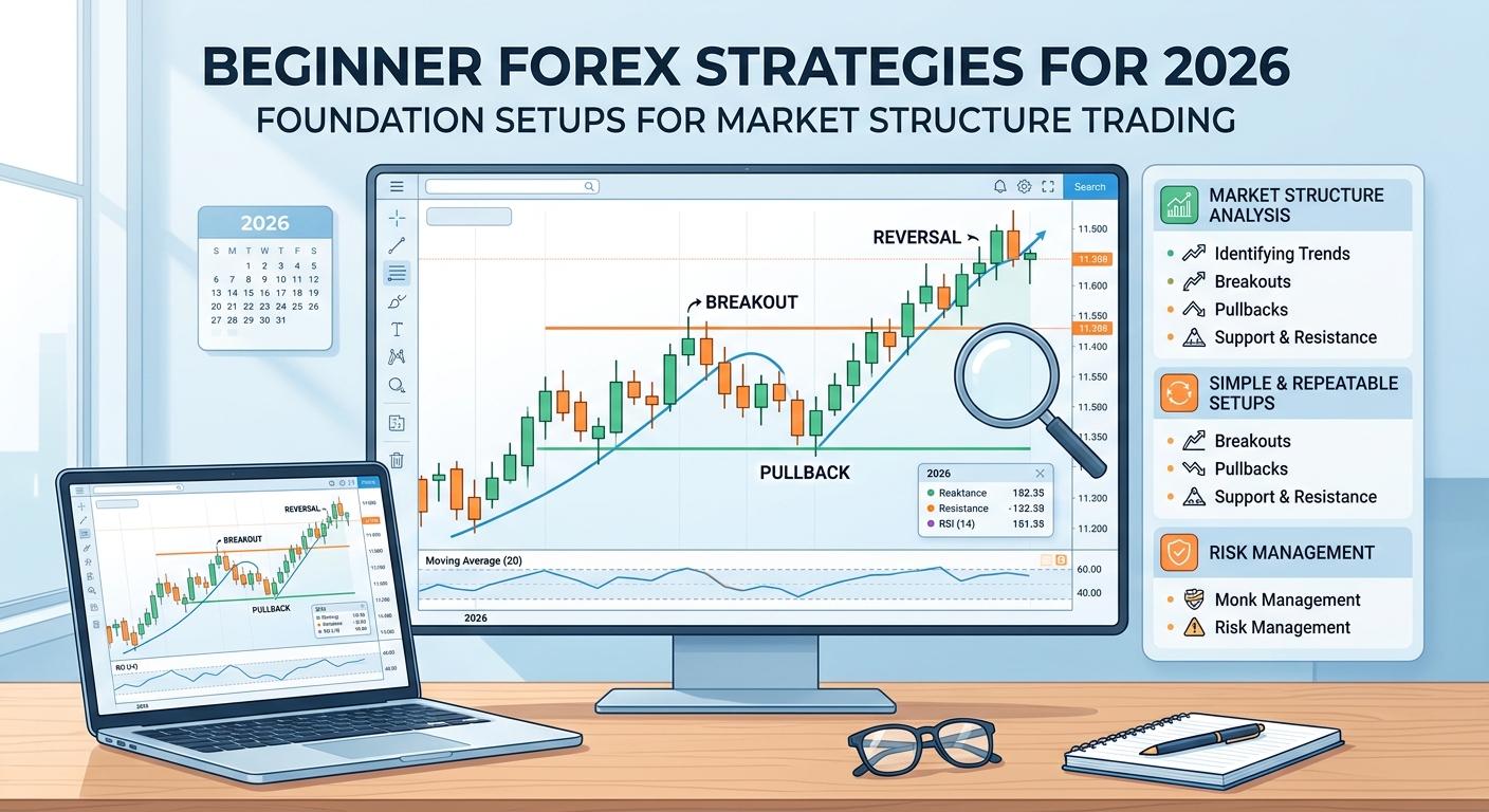 Beginner Forex Strategies for 2026: Foundation Setups for Market Structure Trading