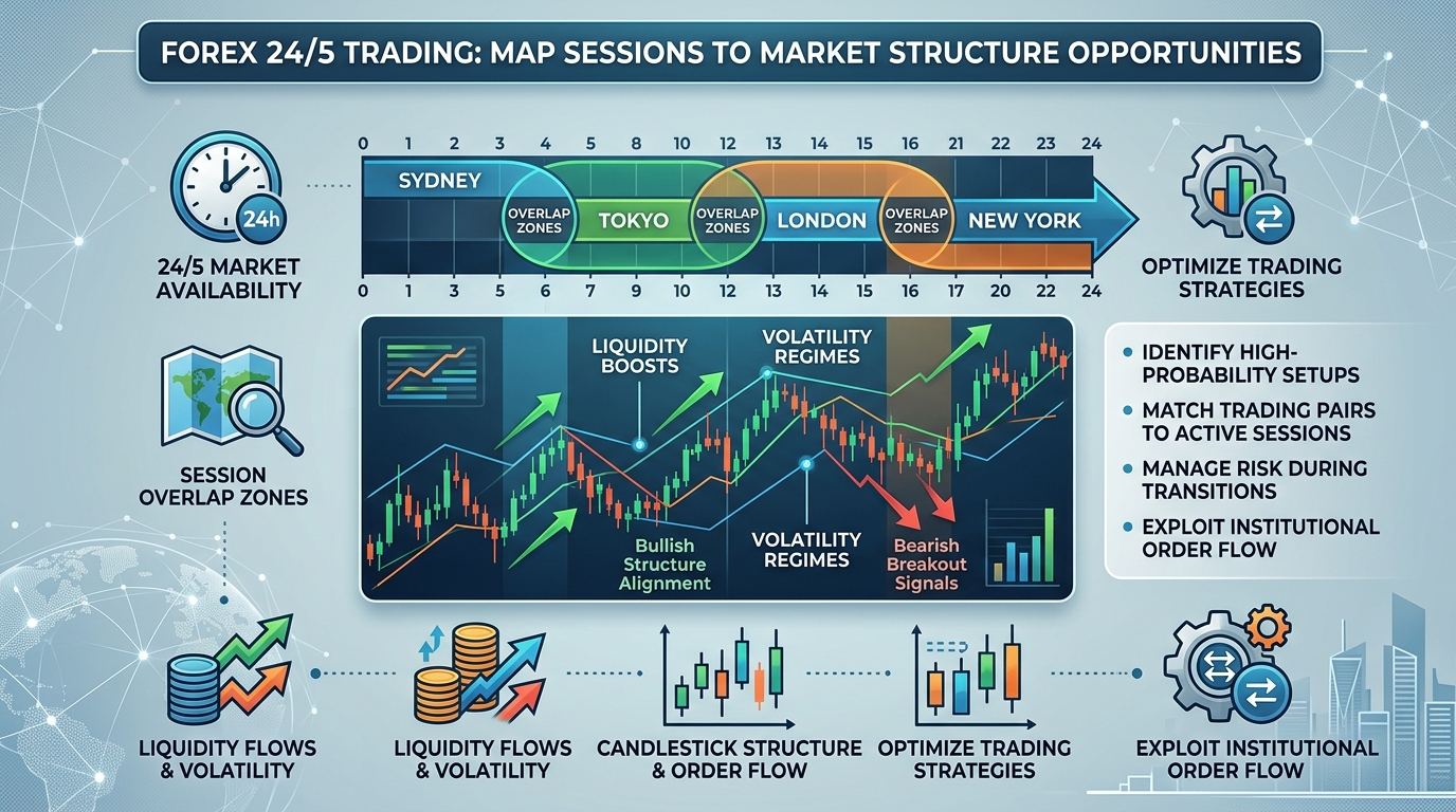 Forex 24/5 Trading: Map Sessions to Market Structure Opportunities