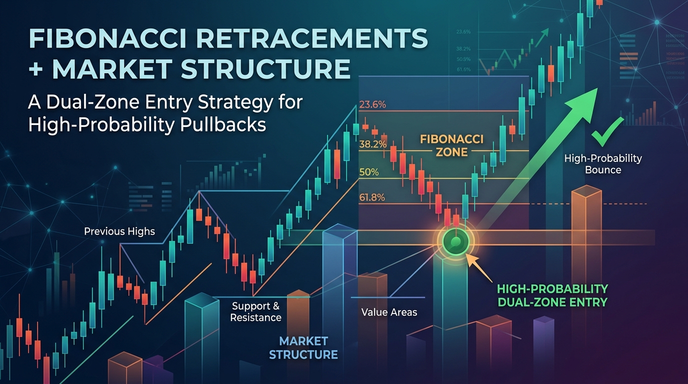 Fibonacci Retracements + Market Structure: A Dual-Zone Entry Strategy for High-Probability Pullbacks