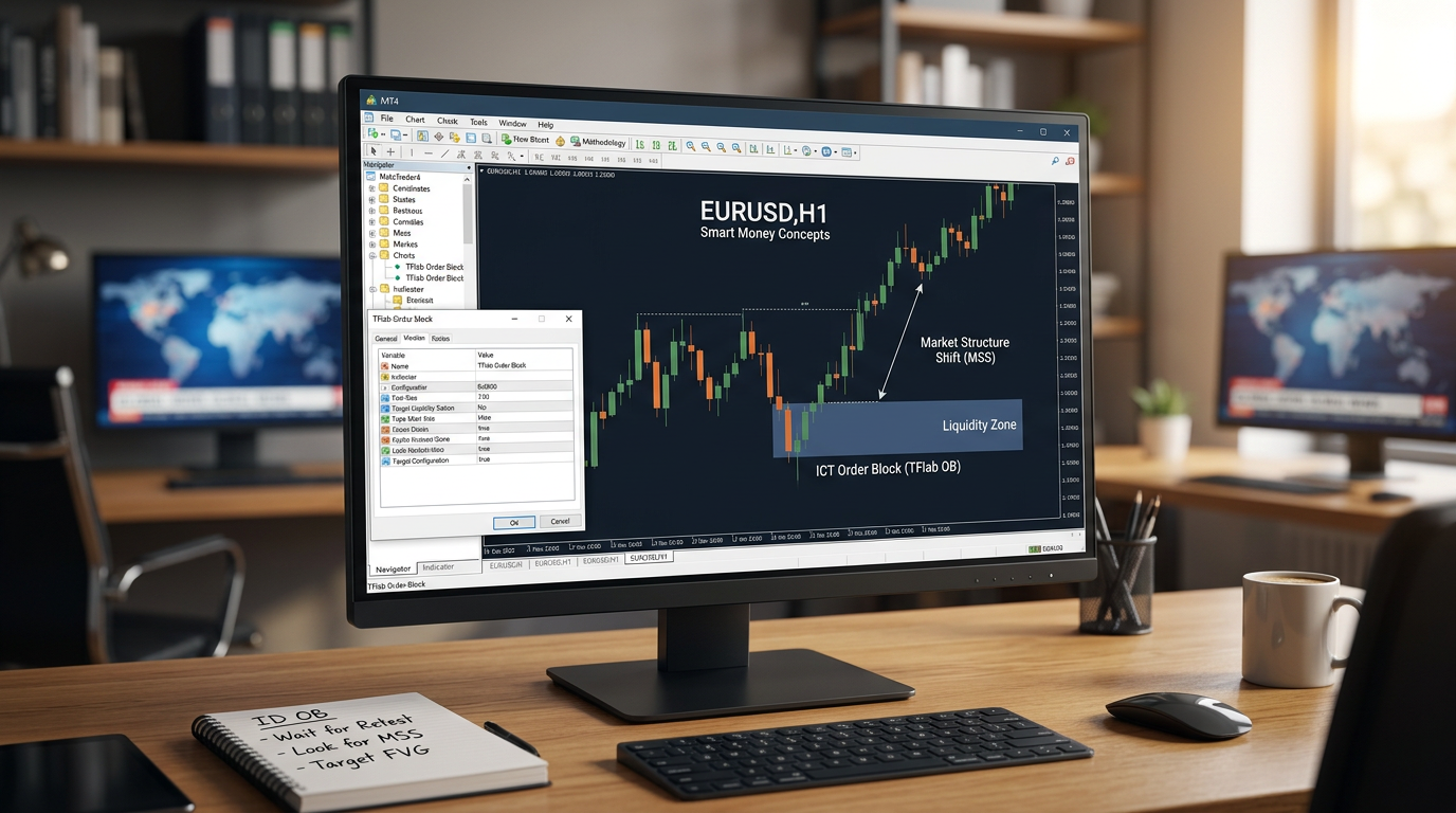 Order Block Identification and Trading: ICT Smart Money Methodology on MT4