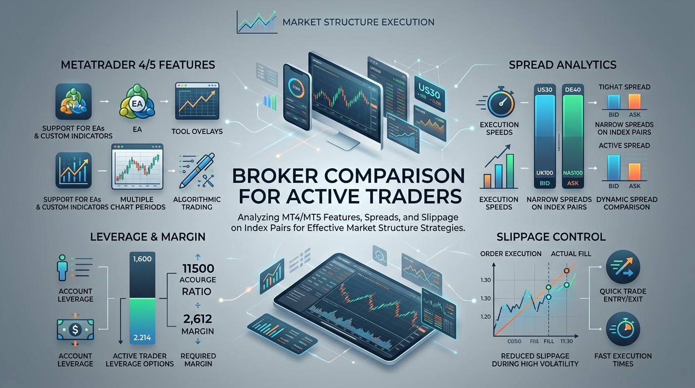 Broker Comparison for Active Traders: MT4/MT5 Features, Spreads, and Slippage on Index Pairs