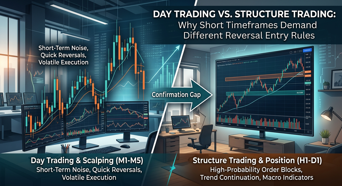 Day Trading vs. Structure Trading: Why Short Timeframes Demand Different Reversal Entry Rules